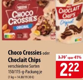 Choco Crossies oder Choclait Chips