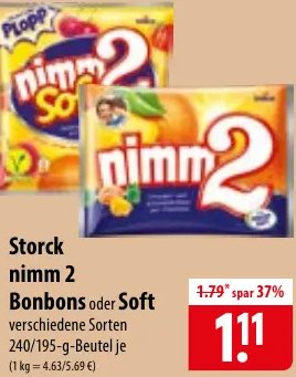 Storck nimm 2 Bonbons oder Soft