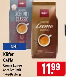 Käfer Caffè Crema Lungo oder Schümli