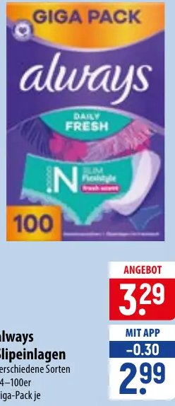 always Slipeinlagen