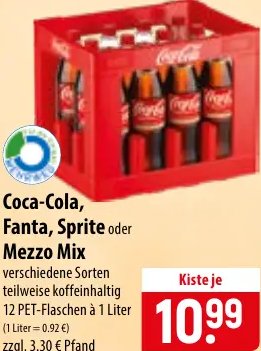 Coca-Cola, Fanta, Sprite oder Mezzo Mix