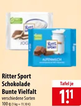 Ritter Sport Schokolade Bunte Vielfalt