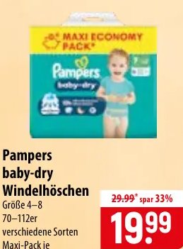 Pampers baby-dry Windelhöschen
