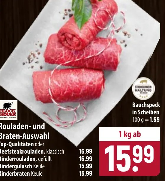 Rouladen- und Braten-Auswahl