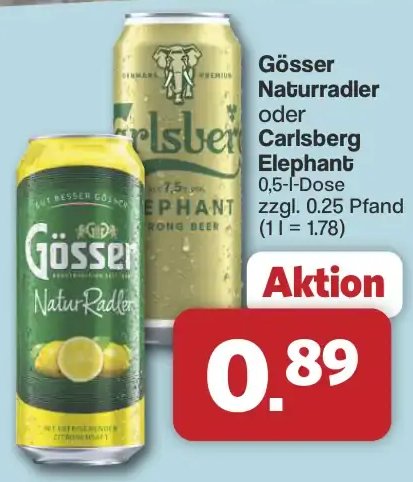 Gösser Naturradler oder Carlsberg Elephant