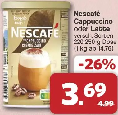 Nescafé Cappuccino oder Latte