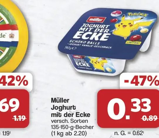Müller Joghurt mit der Ecke