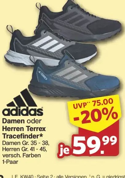 Adidas Damen oder Herren Terrex Tracefinder
