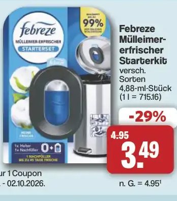 Febreze Mülleimer-erfrischer Starterkit