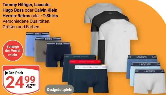 Tommy Hilfiger, Lacoste, Hugo Boss oder Calvin Klein Herren-Retros oder -T-Shirts