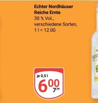 Echter Nordhäuser Reiche Ernte