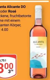 Alcanta Alicante DO Rot oder Rosé