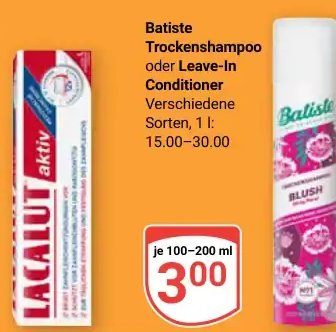 Batiste Trockenshampoo oder Leave-In Conditioner