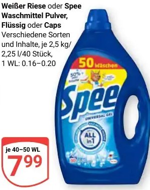 Weißer Riese oder Spee Waschmittel Pulver, Flüssig oder Caps