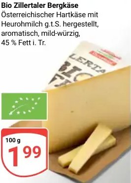 Bio Zillertaler Bergkäse