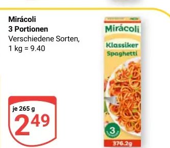 Mirácoli 3 Portionen