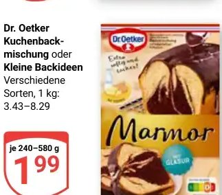 Dr. Oetker Kuchenbackmischung oder Kleine Backideen