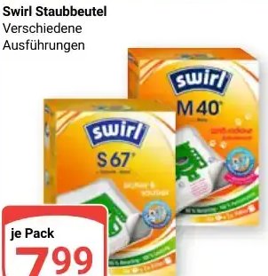 Swirl Staubbeutel