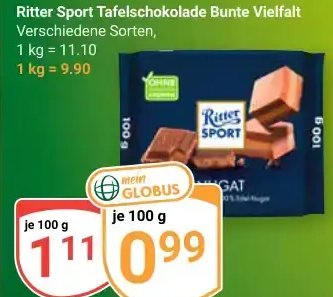 Ritter Sport Tafelschokolade Bunte Vielfalt