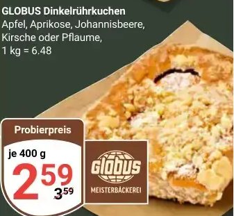 GLOBUS Dinkelruhrkuchen