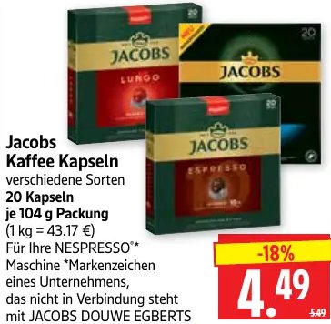 Jacobs Kaffee Kapseln