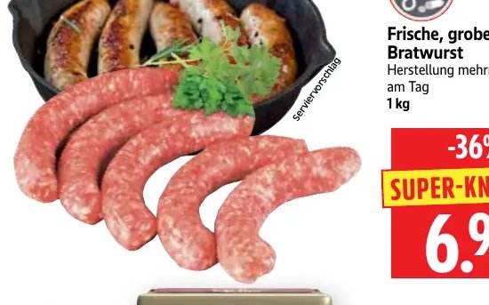 Frische, grobe Bratwurst
