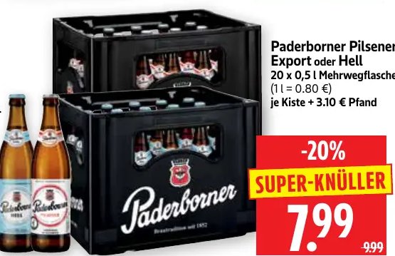 Paderborner Pilsener, Export oder Hell