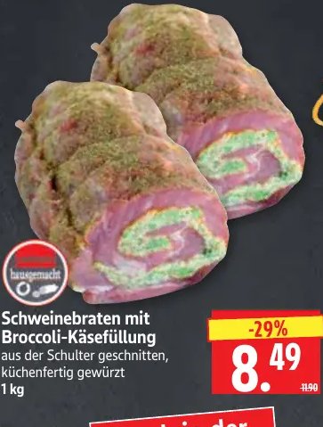 Schweinebraten mit Broccoli-Käsefüllung