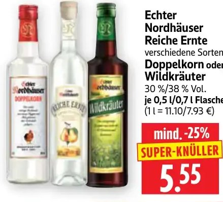 Echter Nordhäuser Reiche Ernte