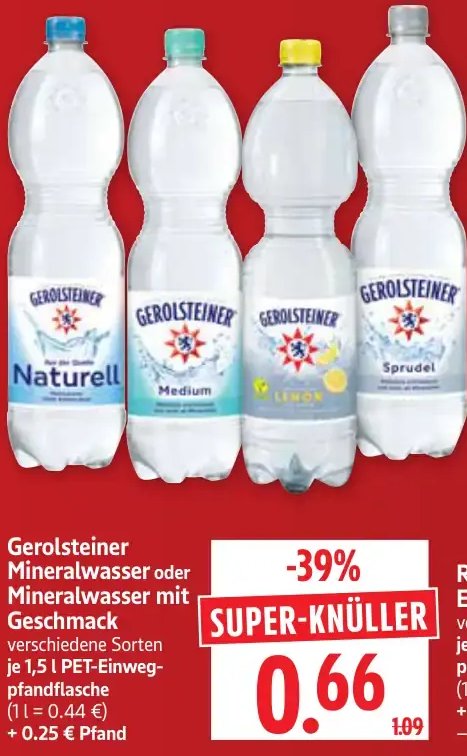 Gerolsteiner Mineralwasser oder Mineralwasser mit Geschmack