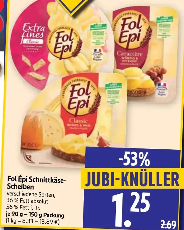 Fol Épi Schnittkäse-Scheiben