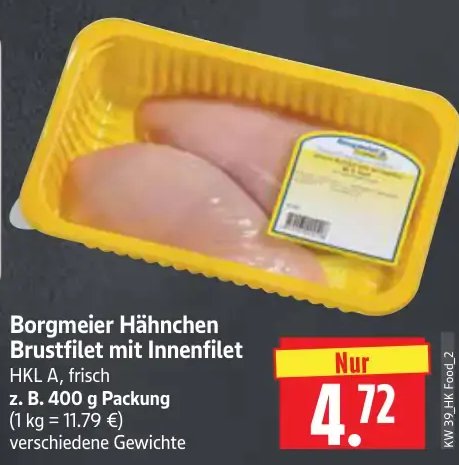 Borgmeier Hähnchen Brustfilet mit Innenfilet