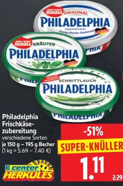 Philadelphia Frischkäsezubereitung