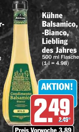 Kühne Balsamico, -Bianco, Liebling des Jahres