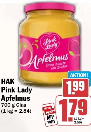 HAK Pink Lady Apfelmus