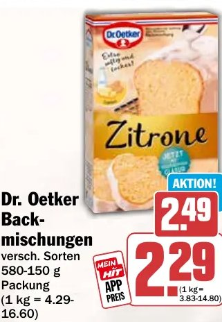 Dr. Oetker Back-mischungen