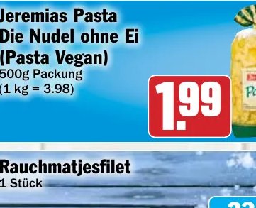 Jeremias Pasta Die Nudel ohne Ei (Pasta Vegan)