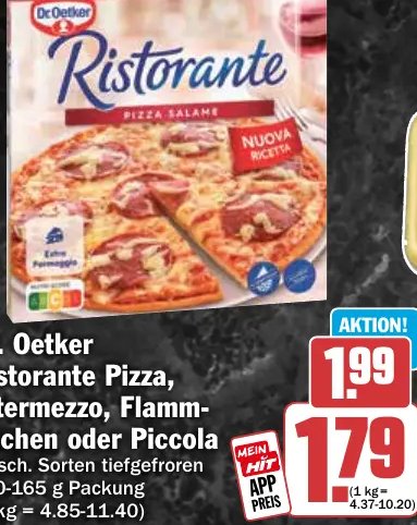 Dr. Oetker Ristorante Pizza, Intermezzo, Flammkuchen oder Piccola