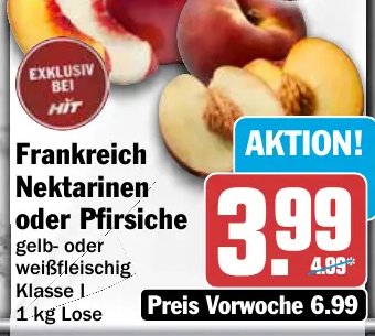Frankreich Nektarinen oder Pfirsiche