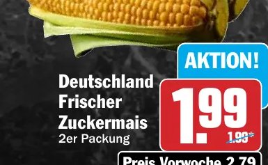 Deutschland Frischer Zuckermais