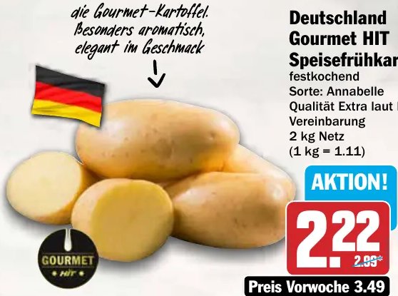 Deutschland Gourmet HIT Speisefrühkartoffeln
