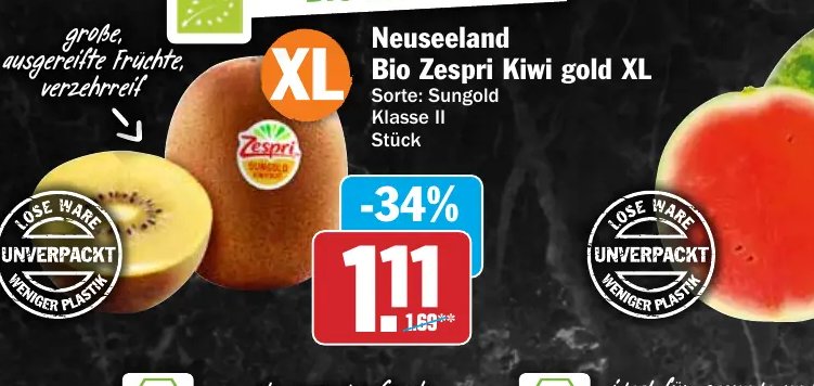 Neuseeland Bio Zespri Kiwi gold XL