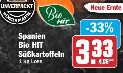 Spanien Bio HIT Süßkartoffeln