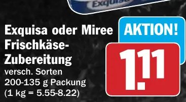 Exquisa oder Miree Frischkäse-Zubereitung