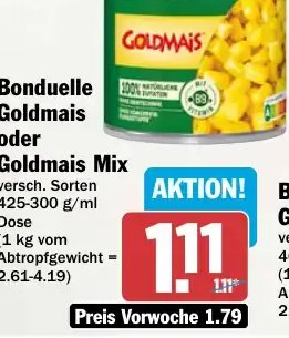 Bonduelle Goldmais oder Goldmais Mix
