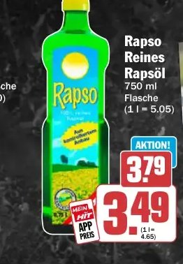 Rapso Reines Rapsöl