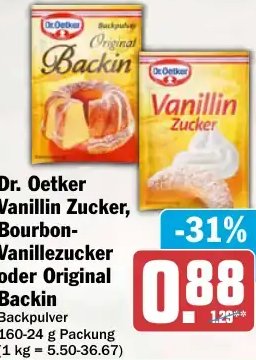 Dr. Oetker Vanillin Zucker, Bourbon-Vanillezucker oder Original Backin