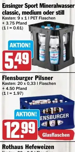 Ensinger Sport Mineralwasser classic, medium oder still