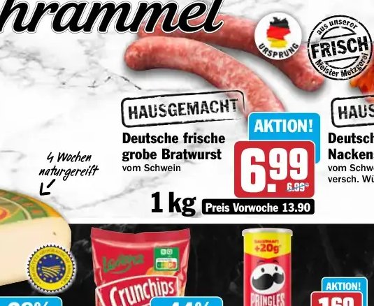 Deutsche frische grobe Bratwurst