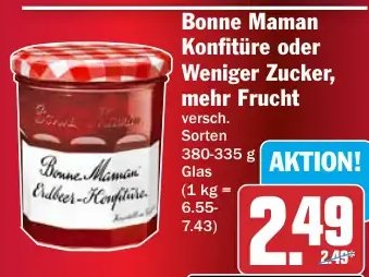 Bonne Maman Konfitüre oder Weniger Zucker, mehr Frucht